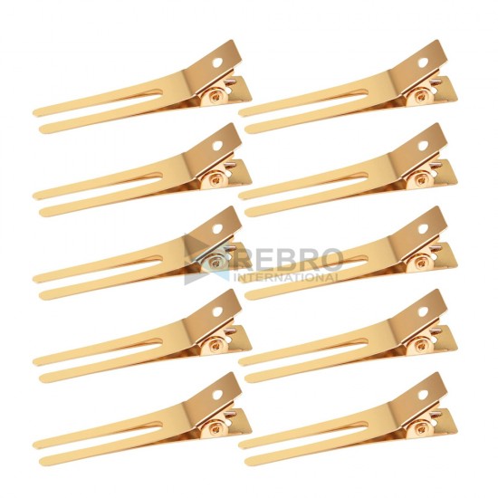 GOLD 1.75 Inches Double Prong Hair Clips