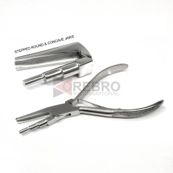 Nose Ring Bending Pliers- Stepped Round & Concave Jaws