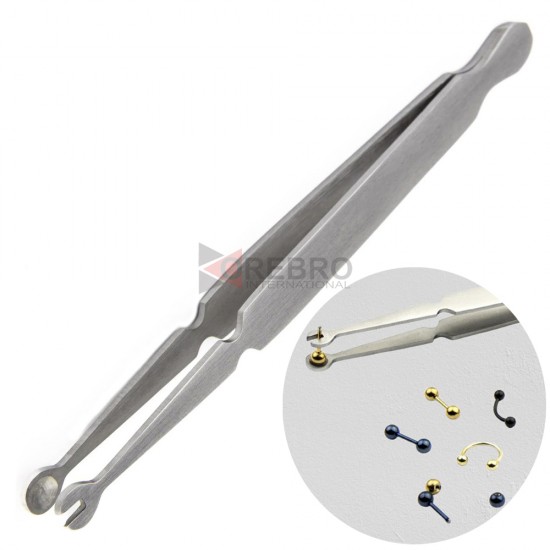 Labret Stem Holding Tweezers- U Shape