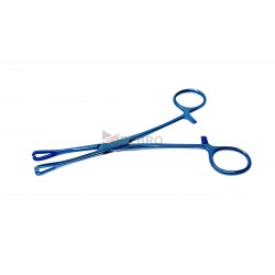 Mini Pennington Forceps, Slotted- Blue Oxide Coated