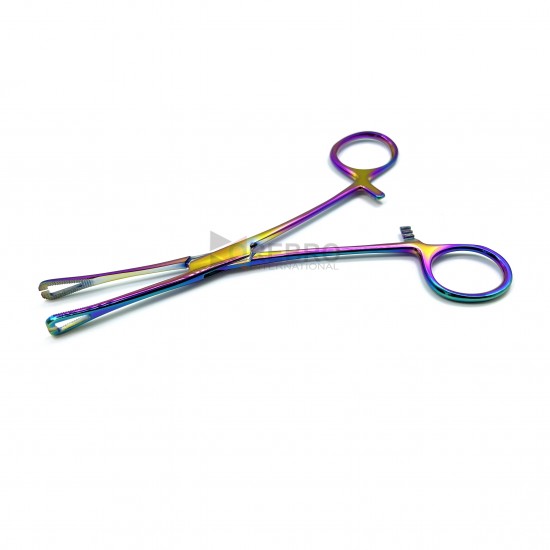 Mini Pennington Forceps, Slotted- Multi Oxide Coated