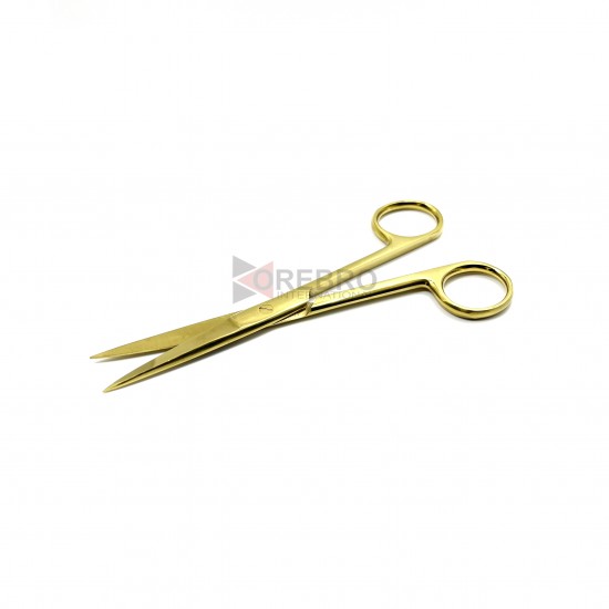 Dressing Scissors, Pointed / Pointed, Straight - Gold Oxide Coated