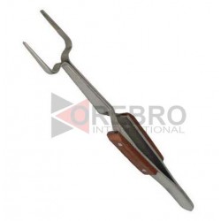 Wide Fork Tip Crosslock Tweezers Fiber Grip Self Lock 
