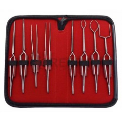Cross Lock Fibre Grips Soldering  8 Tweezers Kit